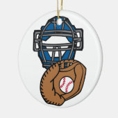 Baseball Catcher Masker Glove Keramisch Ornament (Links)