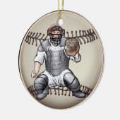 Baseball Catcher nom personnalisé ornement (Gauche)