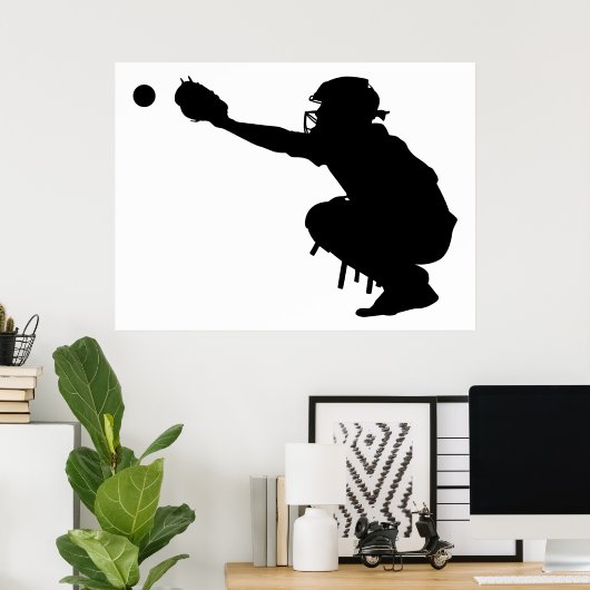 Baseball Catcher Poster (Thuiskantoor)
