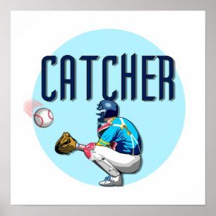 Baseball Catcher T-shirts en cadeautjes Poster