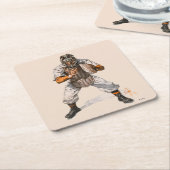 Baseball Catcher Vierkante Kartonnen Onderzetter (Schuin)