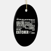 Baseball Catchers : Grootste vanger Keramisch Ornament (Rechts)
