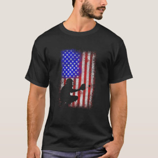 Baseball Catchers USA Flag Baseball T Shirt 4 juli