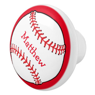 Baseball Ceramic Knob. Keramische Knop