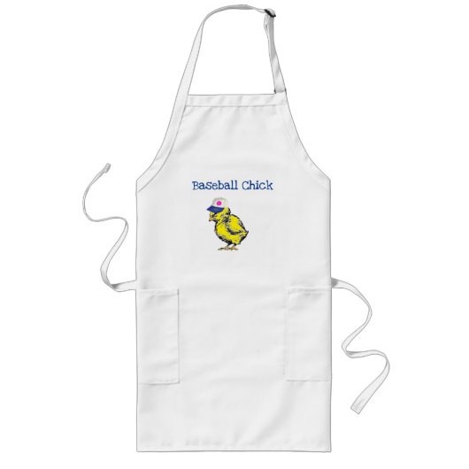 Baseball Chick Design Apron Lang Schort (Voorkant)