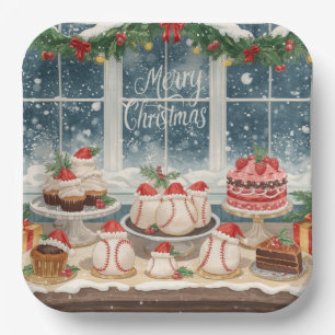 Baseball Christmas Bakery Treats Holiday Papieren Bordje
