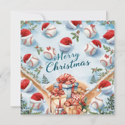 Baseball Christmas  Feestdagenkaart (Voorkant)