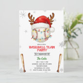 Baseball Christmas Party Invitation (Debout devant)