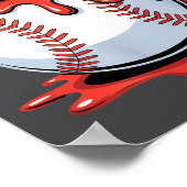 Baseball Christmas Santa Hat Dripng Festive Holida Poster (Hoek)