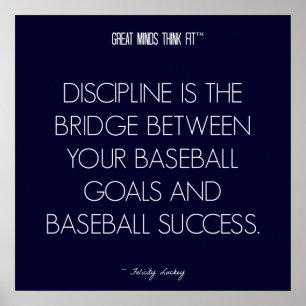 Baseball Citaat 7: Discipline voor succesvol Poste Poster