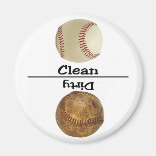 Baseball Clean Dirty Dishwasmachine Magnet Magneet