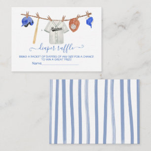 Baseball Clotheline Baby Showe Diaper Raffle-kaart Informatiekaartje