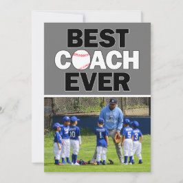 Baseball Coach Best Ever Custom Foto Hartelijk dan Bedankkaart