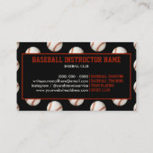 Baseball Coach Black Visitekaartje (Achterkant)