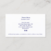 Baseball Coach Crossed Bat Visitekaartje (Achterkant)