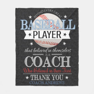 Baseball Coach Dank je cadeautje Fleece Deken