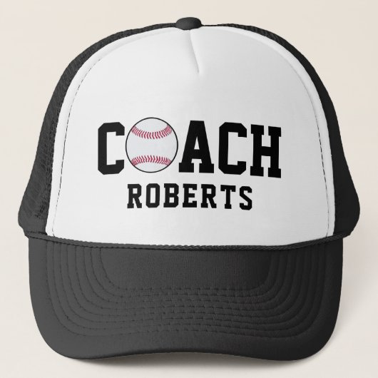 ⚾️ Baseball Coach [douanenaam] Trucker Pet (Voorkant)