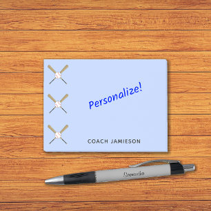 Baseball coach gepersonaliseerde gekruiste vleermu post-it® notes