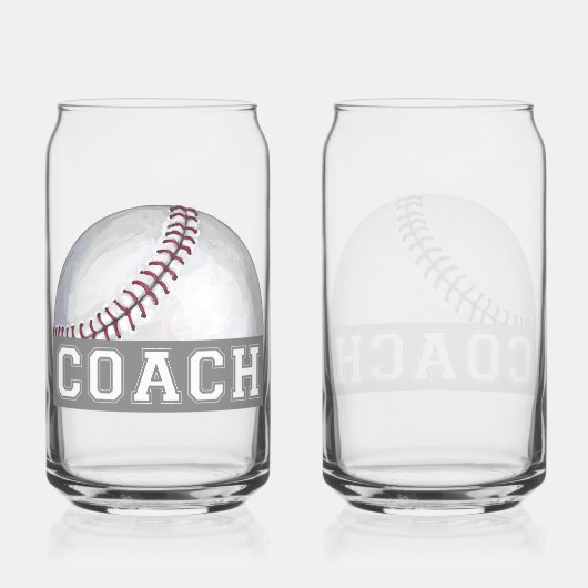 Baseball coach glaswerk blikvorm glas (Voorkant)