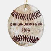 Baseball Coach-siervoorwerpen, Jouw tekst Keramisch Ornament (Links)