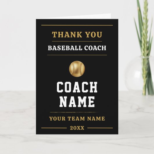 Baseball Coach Team Appreciation Gift Bedankkaart (Voorkant)
