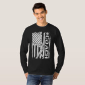 Baseball Coach USA Flag Baseball Trainer Coaching T-shirt (Voorkant volledig)