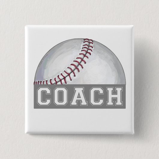 Baseball Coach Vierkante Button 5,1 Cm (Voorkant)