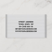 Baseball Coach-Visitekaartje Visitekaartje (Achterkant)