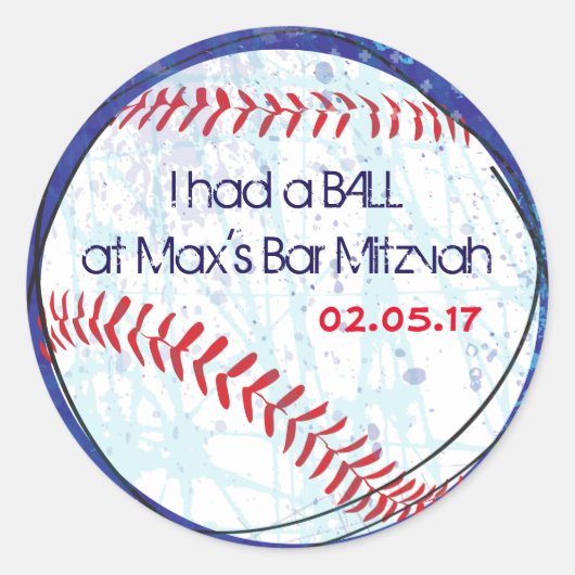 BASEBALL CRAZE Bar Bat Mitzvah Gift Sticker (Voorkant)