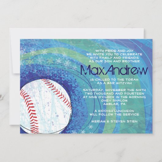 BASEBALL CRAZE Bar Bat mitzvah Invitation (Devant)