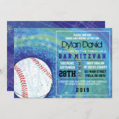 BASEBALL CRAZE Bar Bat mitzvah Invitation (Devant / Derrière)