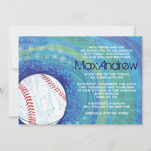 BASEBALL CRAZE Bar Bat Mitzvah Uitnodiging