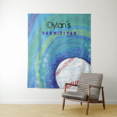 BASEBALL CRAZE Bar Bat Mitzvah Uitnodiging Wandkleed (In situ)