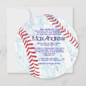 BASEBALL CRAZE Round Bar Bat mitzvah Invitation (Devant)