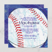 BASEBALL CRAZE Round Bar Invitation Bat mitzvah (Devant / Derrière)