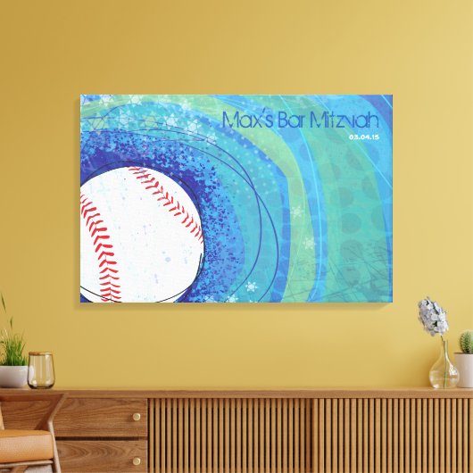 BASEBALL CRAZE Sign-In Memory Board Canvas Afdruk (Insitu (Woonkamer))