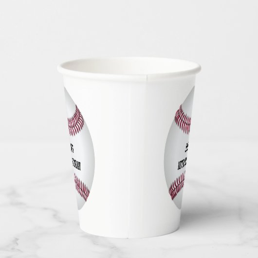 Baseball Custom Birthday Papieren Bekers (Rechts)