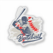 Baseball Custom-Cut Sticker (Voorkant)