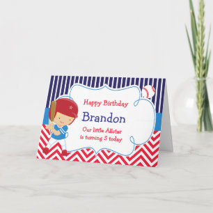 Baseball Cute Blonde Boy Birthday Party Kaart