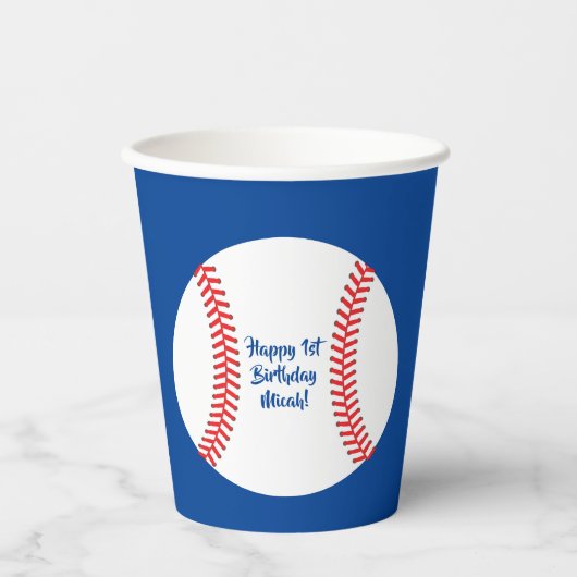Baseball Cute Sports Kind Birthday Party Papieren Bekers (Voorkant)