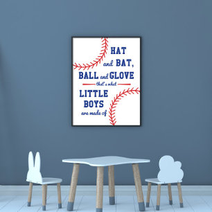 Baseball dacht wat er van kleine jongens gemaakt w poster