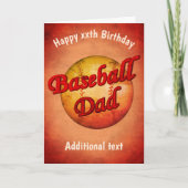 Baseball Dad Cute Birthday Kaart (Voorkant)