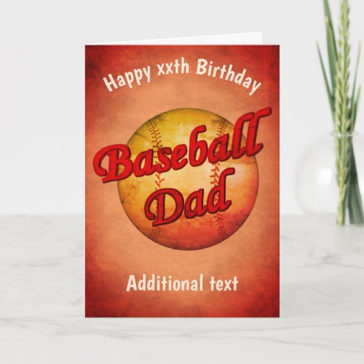 Baseball Dad Cute Birthday Kaart (Voorkant)