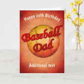 Baseball Dad Cute Birthday Kaart (Gele Bloem)