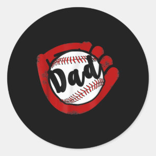 Baseball Dad for Baseball Softball Ma Ronde Sticker