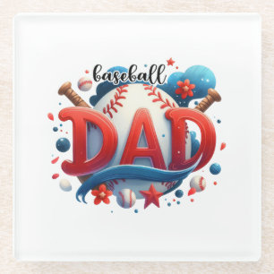 Baseball Dad Glazen Onderzetter