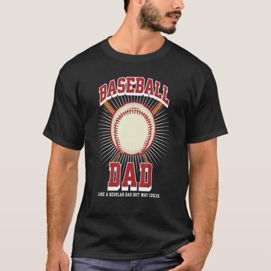 Baseball Dad Like a Regular Dad but Way Cooler Bas T-shirt (Voorkant)