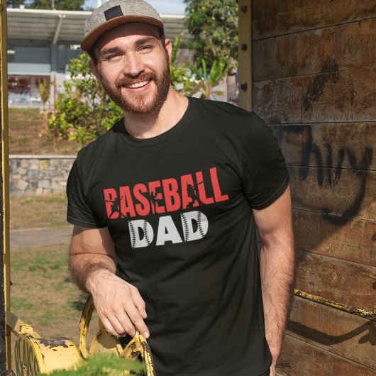 Baseball Dad Linda Letras Rojas Baseball dad T-shirt
