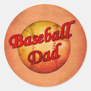 Baseball Dad Ronde Sticker