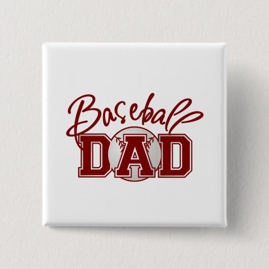 Baseball DAD Vierkante Button 5,1 Cm (Voorkant)